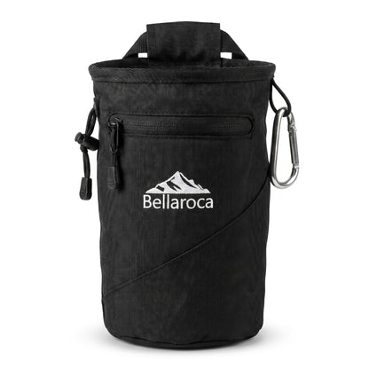 BELLAROCA® Climbing Chalk Bag with Waist Belt and Carabiner – Rigid Rim, Fleece Lining and Anti-Spill Drawstring Chalk Pouch for Rock Climbing and Bouldering