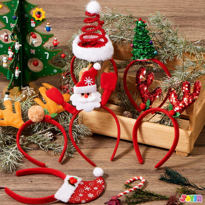JOYIN 8 PCS Christmas Headbands Head Hat Toppers Costume Accessories for Kids Girls Boys Christmas Parties Xmas Holiday Party Favors Photo Booth