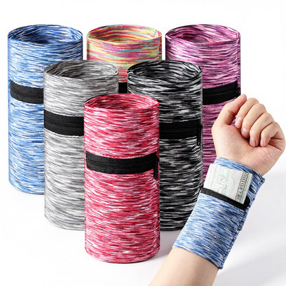 Yuanan 6 PCS Wrist Wallet, Wrist Pouch with Zipper High Elasticity Wristband Wallet Light Comfortable Ankle Wallets Key Card Storage Bags for Women Men Travel Running Walking Hiking-6 Colors