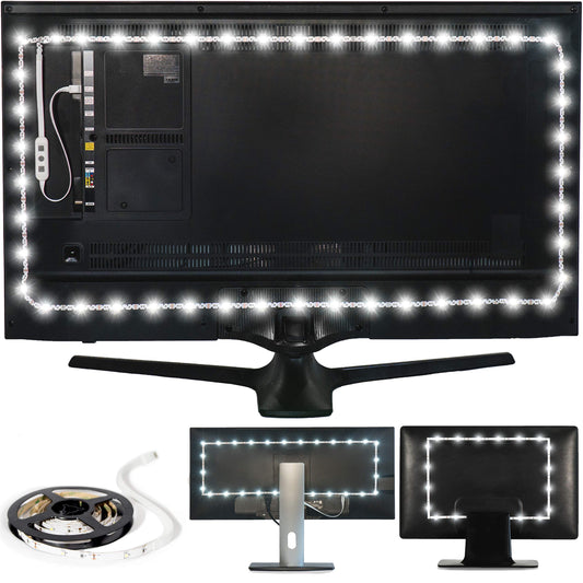 Luminoodle USB Bias Lighting - Ambient Home Theater Light, LED Backlight Strip - 6500K Accent Lighting to Reduce Eye Strain, Improve Contrast ... (Lar