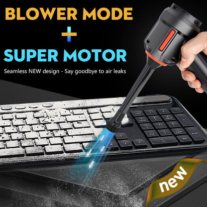 PeroBuno 3-in-1 Computer Vacuum Cleaner - Air Duster - for Keyboard Cleaning - Cordless Canned Air - Powerful 45000RPM - Energy-Efficient - Compressed Air