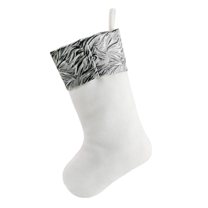 BSTAOFY Christmas Stockings Set of 4 Soft Non-Woven Patterned Santa Claus Animals Socks for Assorted Xmas Tree Hanging Decor Party Ornaments Gifts Kids, Silver