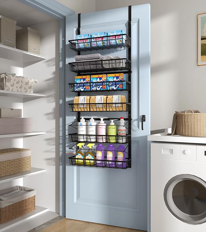 Over The Door Pantry Organizer, Pantry Storage and Organization, 6-Tier