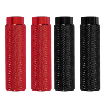 PATIKIL Bike Pegs Fit 3/8 Inch Axles, 4 Pack Aluminum Alloy Anti-Skid Lead Foot Small Bicycle Peg Back Seat Stands for BMX Mountain Dirt Bike Cycling Rear, Red/Black