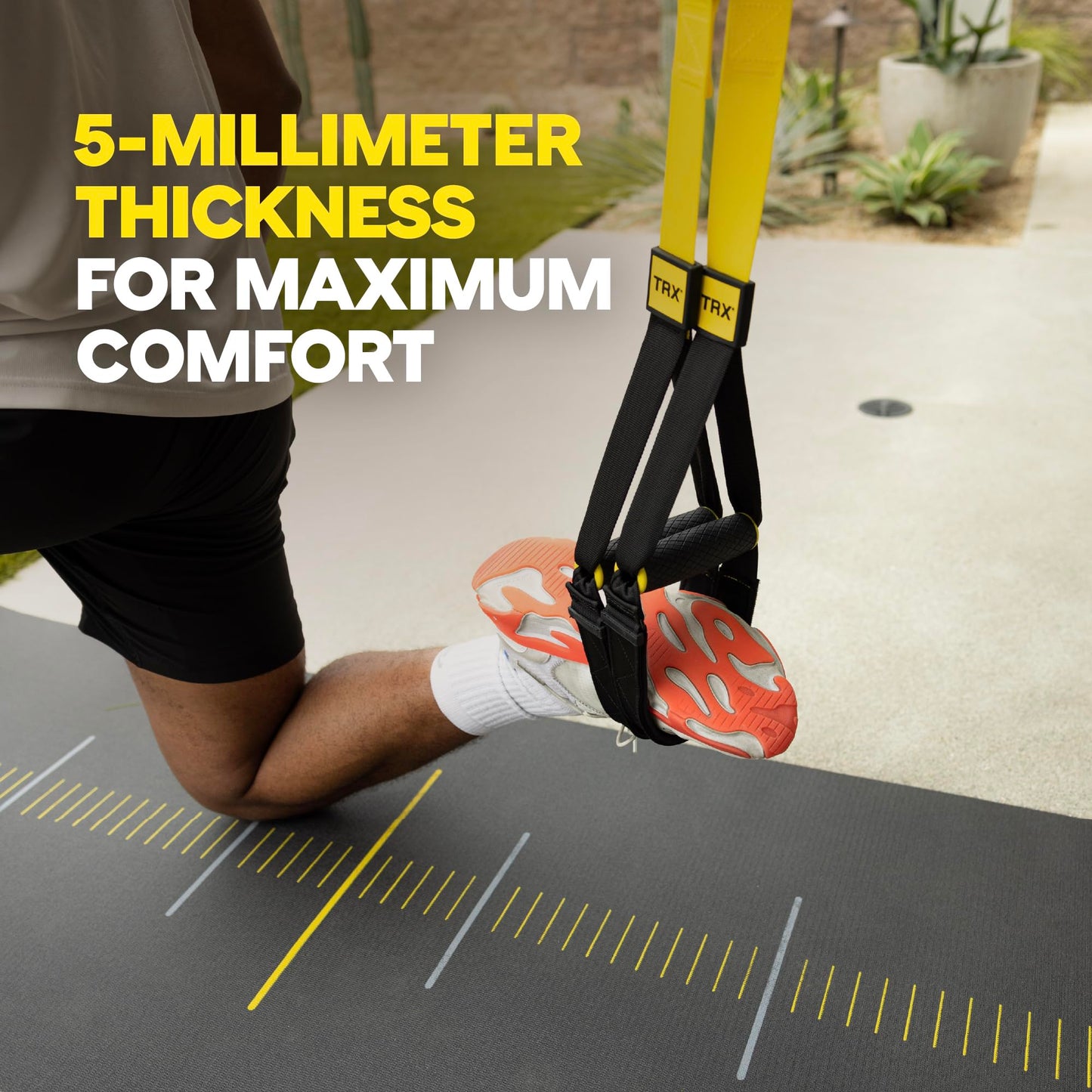 TRX Suspension Training Mat - Non-Slip Gym Mat, Black, 72" x 24"