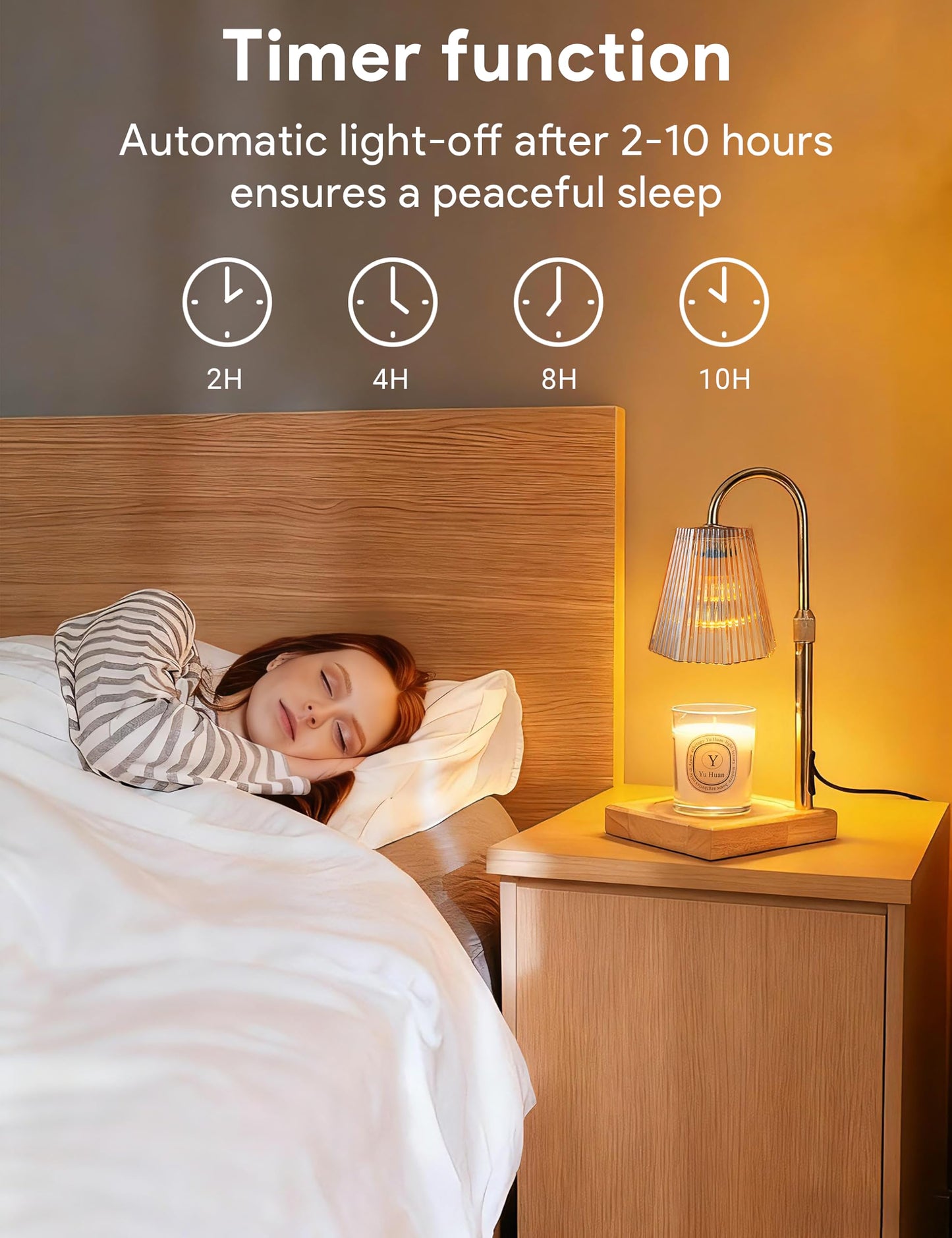 Allanmen Candle Warmer Lamp with Timer, Dimmable Candle Warmer for Home Decor, Birthday Gifts for Women Mom, Adjustable Height Wax Melt Warmer with 2 Bulbs