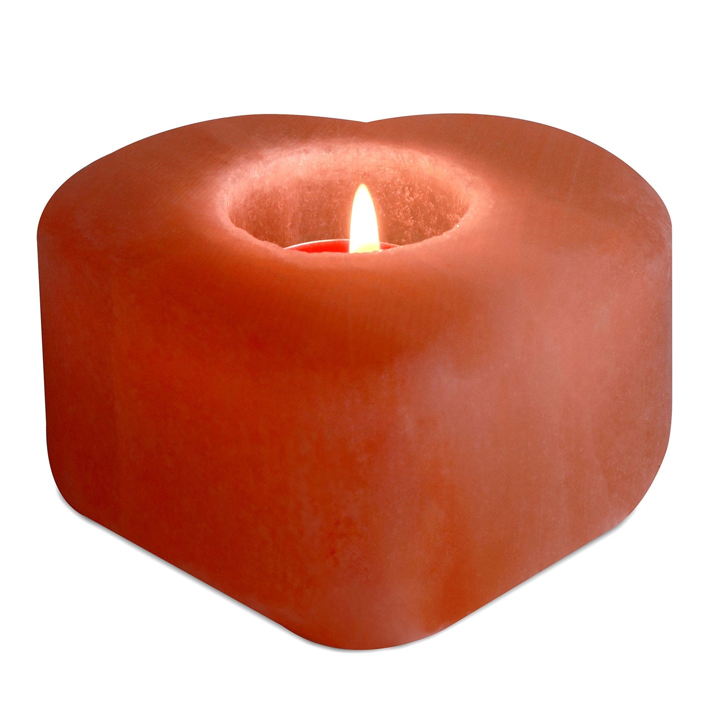 Deluxe Comfort Himalayan Salt Heart Candleholder - Negative Ions Products for Real Benefits of Health, Orange, (HRTSA-2003)