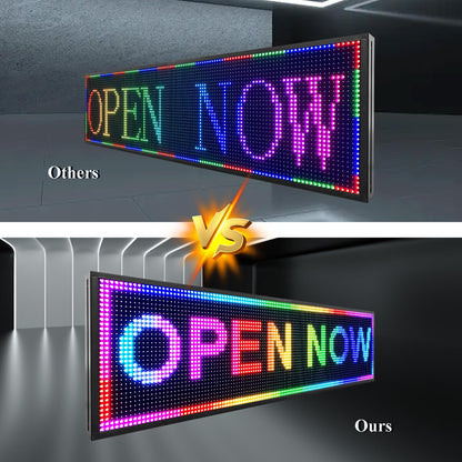 IFHSHYH P10 Outdoor Led Sign 52”x14” RGB Full Color WiFi Programmable Bright LED Scrolling Message Display Board, Perfect Solution for Advertising