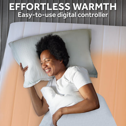 Sunbeam Premium Quilted Electric Heated Mattress Pad Twin 39" x 75" - 12 Heat Settings, 12-Hour Selectable Auto Shut-Off, Fast Heating, Warming Bed, Machine Washable, Extra-Soft Warm Cozy