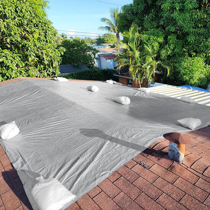 EEATUZTL 24x30FT Tarps Heavy Duty Waterproof, 12 Mil Silver Heavy Duty Tarps with Grommets Reinforced Edges, UV Resistant, Tear&Fade Resistant, Large Covers for Patio Camping Roof Outdoors