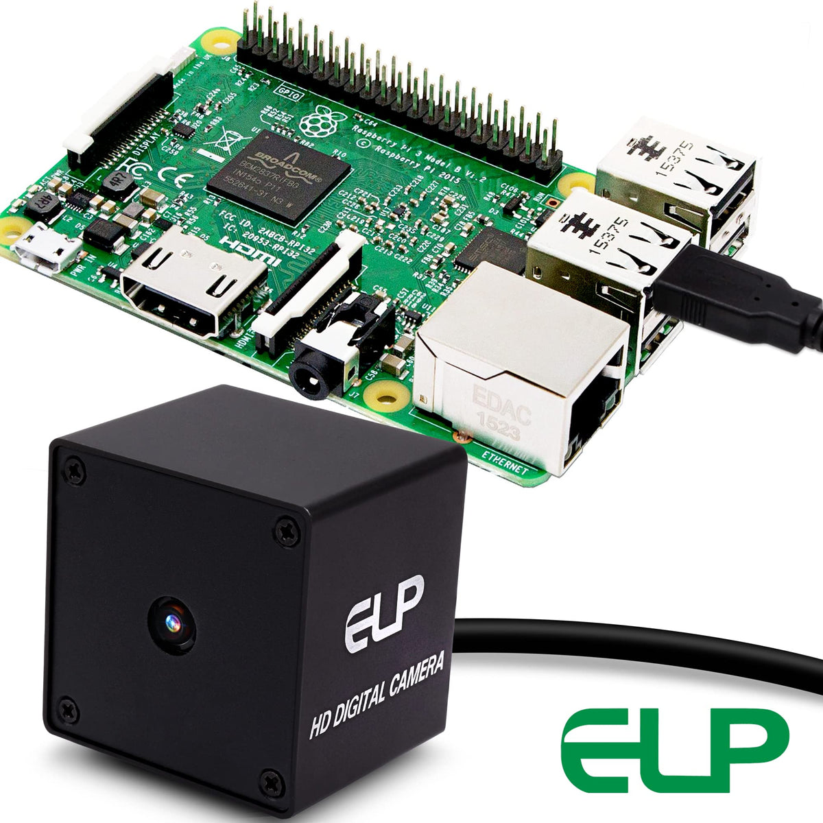 ELP 48MP Autofocus USB Camera with Metal Case for Computer Wide Angle 70degree No Distortion Lens Webcam Mini UVC USB2.0 PC Camera CCTV Video Industrial Lightburn Camera for Raspberry pi Jetson Nano