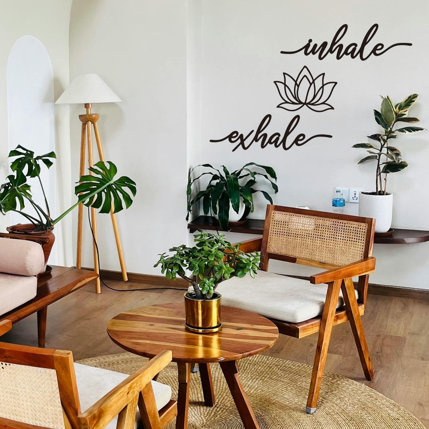 Inhale Exhale Wall Art Meditation Room Zen Wakk Decor Black Metal Yoga Sign Decorative Spiritual Decor for Living Room Bedroom Shelf