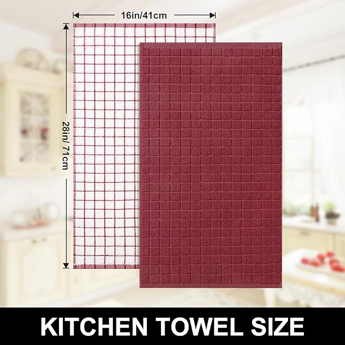 Homaxy Premium Cotton Kitchen Towels 16"x 28", Large Natural Ring Spun 390 GSM