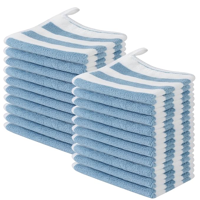 SINLAND Microfiber Facial Cloths Fast Drying Washcloth 12inch x 12inch