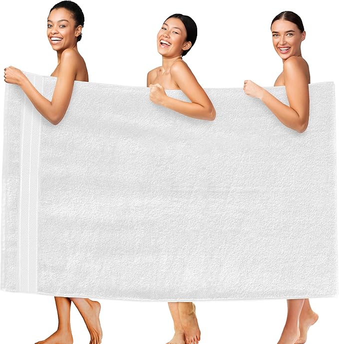 Elegant Comfort Three Line Popcorn Extra Large Luxury Bath Towel