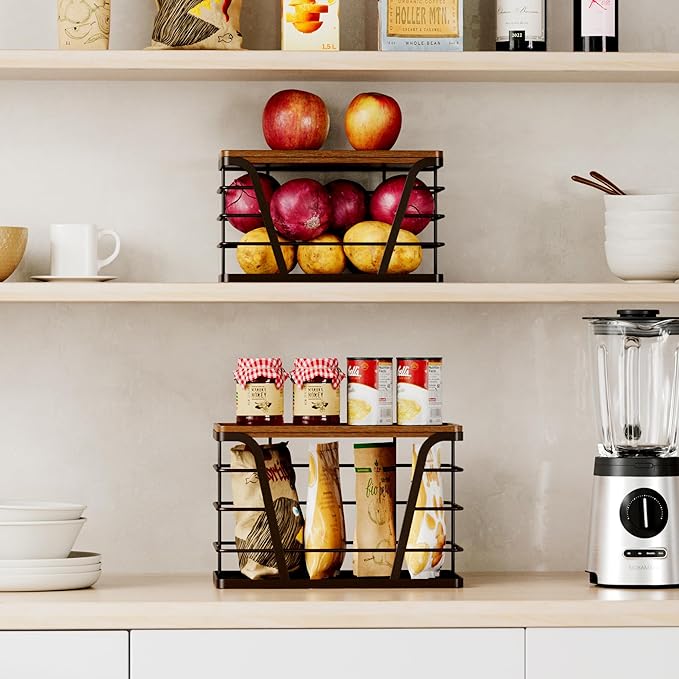 2 Pack Stackable Kitchen Organization, Counter Organizers and Pantry