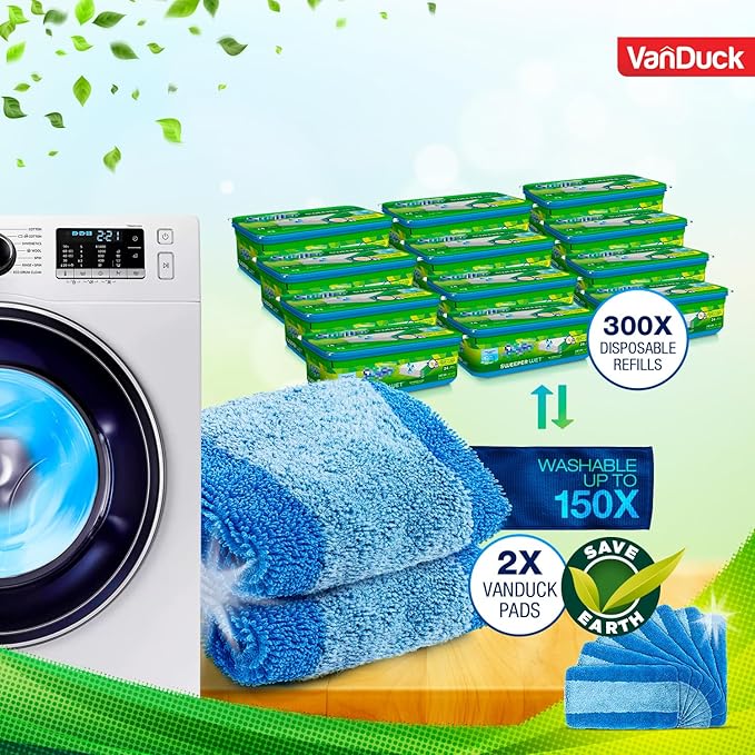 VanDuck Reusable Pet Heavy Duty Mop Pads Compatible