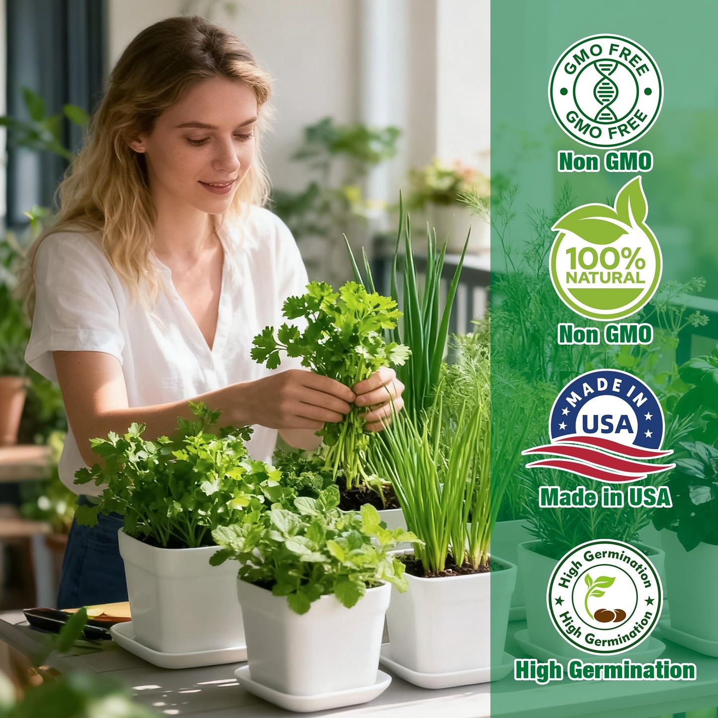 12 Herb Garden Kit Indoor - 42 Pcs Complete Kitchen Window Herbs Seeds Growing Starter Set Kit Gardening Gift Birthday Housewarming Christmas Gift for Women Her Mom Men Home Chefs Gardener Beginner