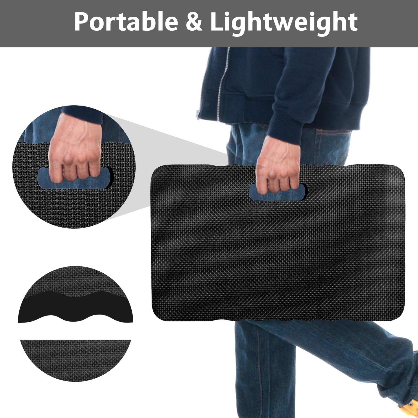 HOOPLE Extra Thick Kneeling Pad 2 Pack, Large Foam Kneeling Cushion for Gardening, Bath, Exercise, Yoga & Garage Work, Waterproof Comfort Knee Mat, Durable Outdoor Garden Kneeler 17.5 x 11 x 1 Inch