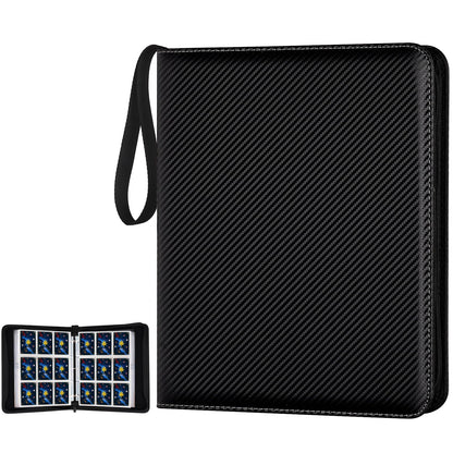 GERMUN Trading Card Binder, 900 Pockets Card Binder, 9-Poccket Sided Pocket Sports Card Binder, Premium Card Binders Compatible with MTG, TCG, Baseball Cards(Carbon Black)