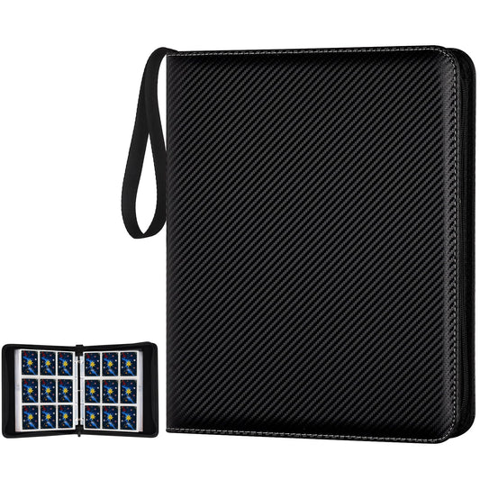 GERMUN Trading Card Binder, 900 Pockets Card Binder, 9-Poccket Sided Pocket Sports Card Binder, Premium Card Binders Compatible with MTG, TCG, Baseball Cards(Carbon Black)