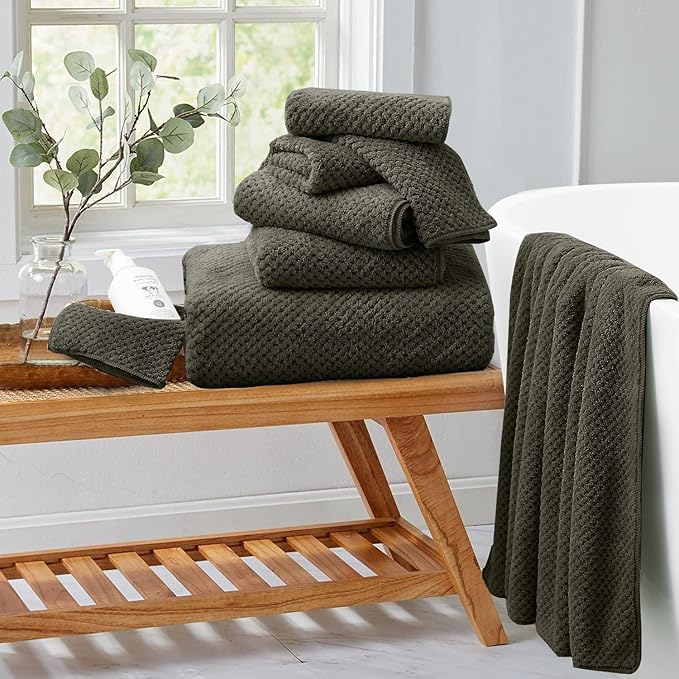 8 Piece Bathroom Towel Set Brown |2 Oversized Large Bath Towels Sheet, 2 Hand