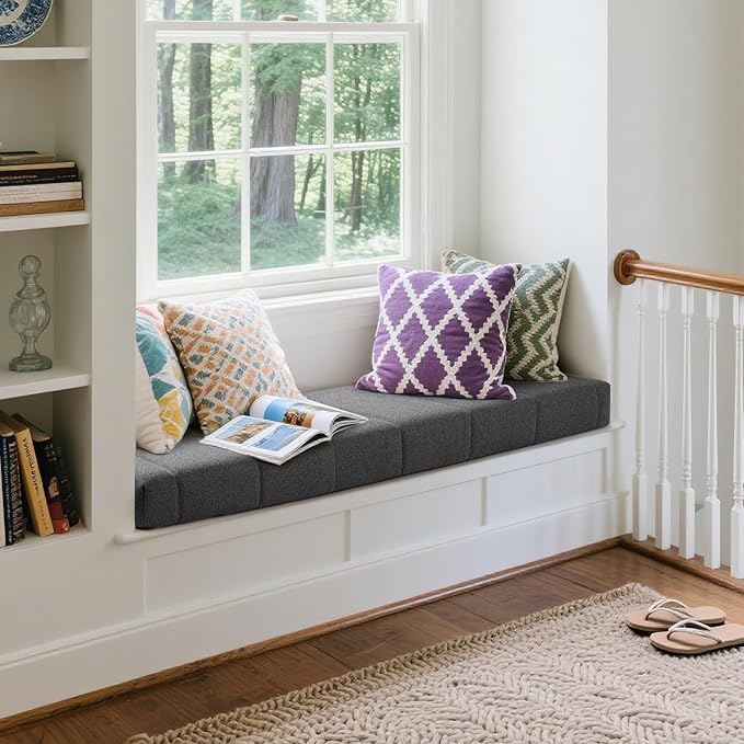 Custom Bay Window Cushion, Splash-Proof Window Seat Cushions Indoor, Customized