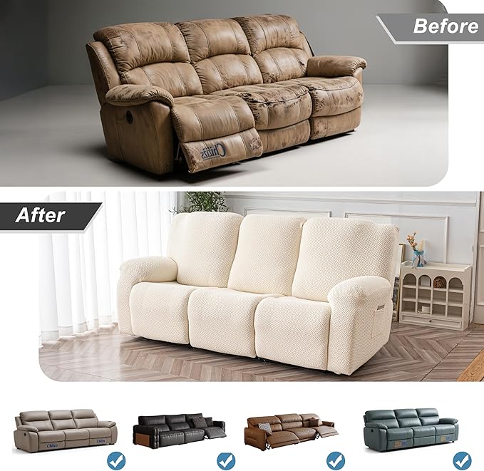 Genina Recliner Sofa Cover Stretch Couch Covers, Sofa Slipcover