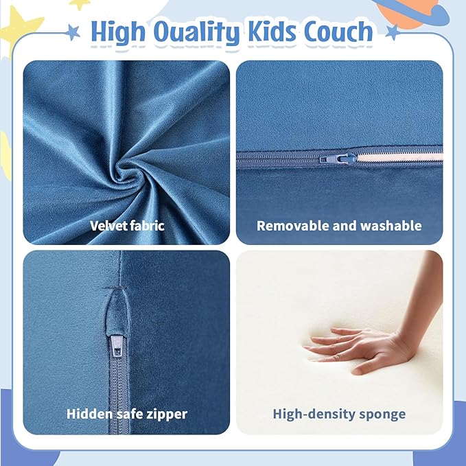 Kids Modular Play Sofa Convertible Foam Play Mat, Transformable Into a Game