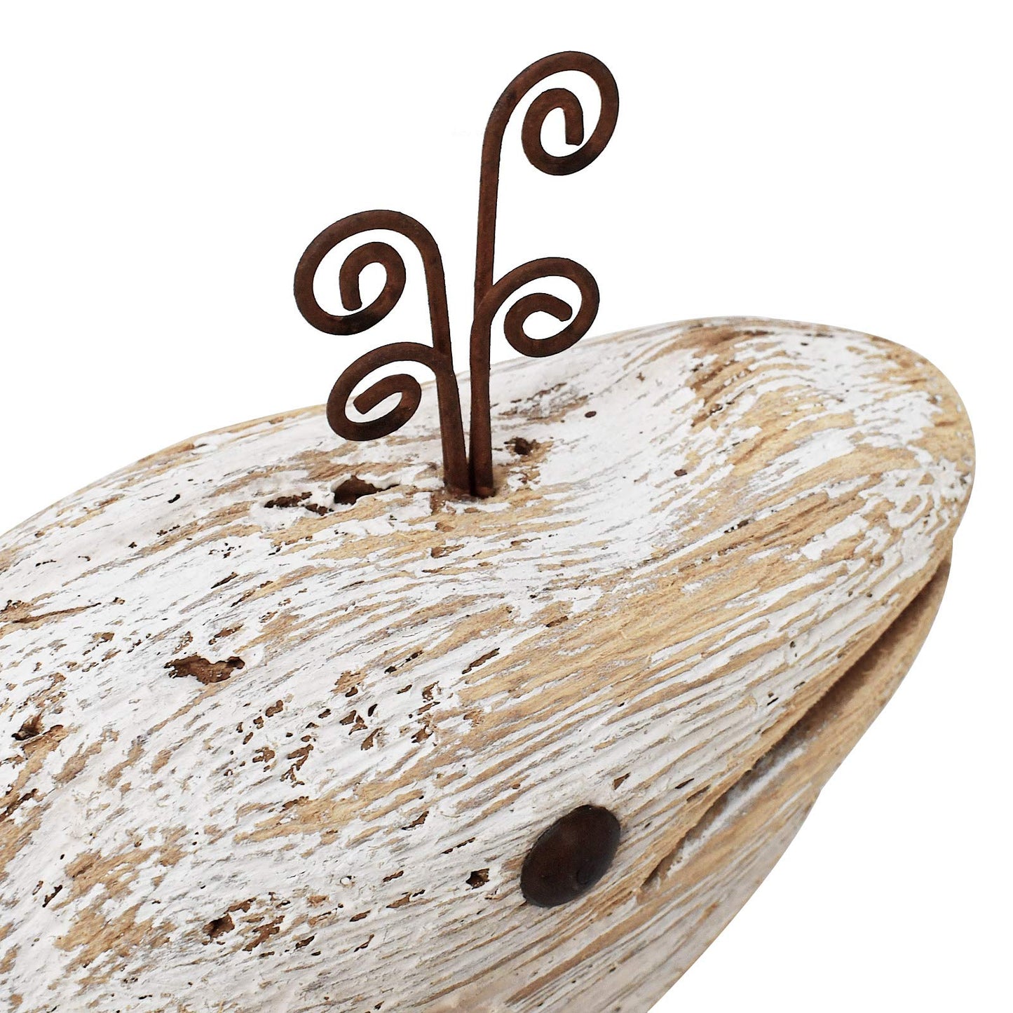 E-view Wood Whale Statue Wooden Nautical Decor for Home - Antique Fish Figures Decoration Animal Statues Beach Themed Wall Art (Whale Figurine)