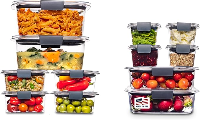 Rubbermaid Brilliance BPA-Free Airtight Food Storage Containers, 24-Piece Set