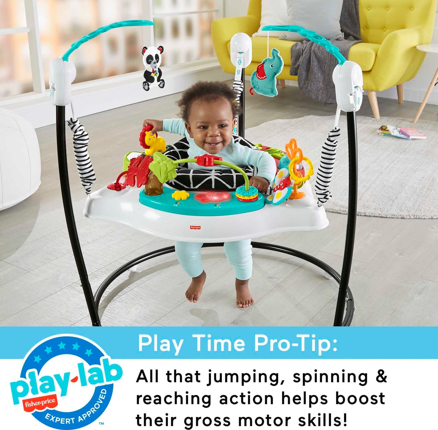 Fisher-Price FWY41 Animal Wonders Jumperoo Music, White, 1 Count (Pack of 1)