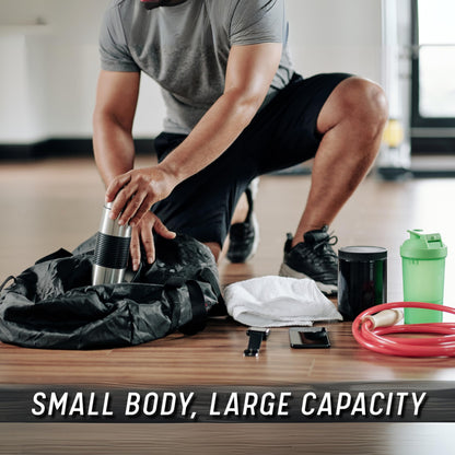 Gym Duffle Bag with Shoe Compartment Foldable Men Women Travel Fitness Holdall Barrel Sports Bags - Shoulder Strap Swimming Football Basketball Tennis Luggage Weekender Light Weight Dry Bags (Black)