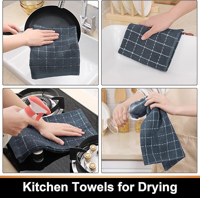 Mordimy 100% Cotton Terry Cloth Kitchen Towels, Super Soft and Absorbent Dish