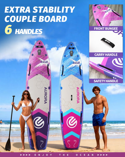 ESUP Extra Wide Inflatable Paddle Board 11’6" ×34/35" ，Super Stable Stand Up Paddleboards for 2 Person/Family/Large Size, Inflatable SUP with Paddle, Pump & Shoulder Strap