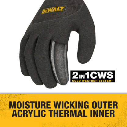 Dewalt DPG737L Thermal Insulated Grip Glove 2 in 1 Design, Large, Black/Yellow