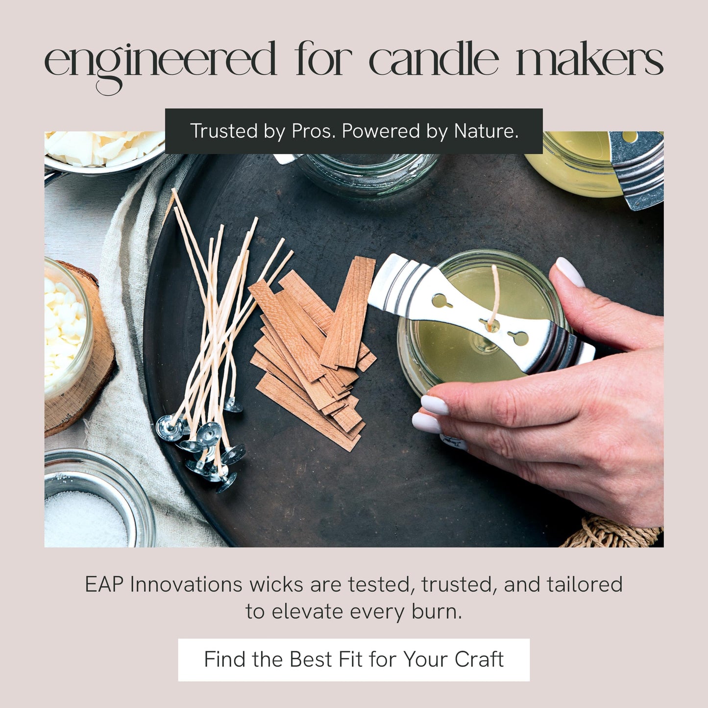EAP Innovations CD-6 Candle Making Wicks, Ideal for Vegetable-Based Waxes, Flat Braided, Coreless Wicks for Candle Making & Consistent Flame, 6" Length, Pack of 100