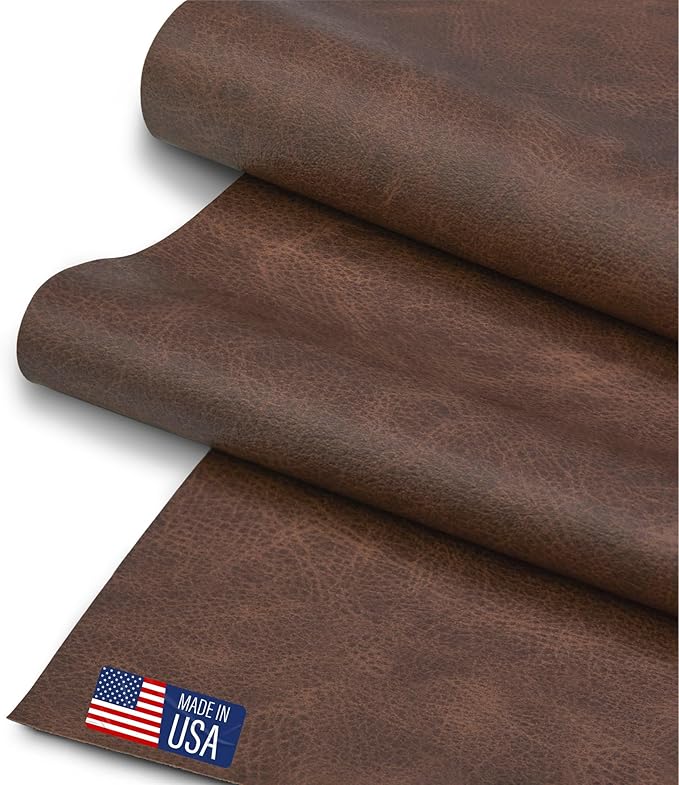 Faux Leather Fabric, Thick Durable Synthetic Repholstery Leather Vinyl