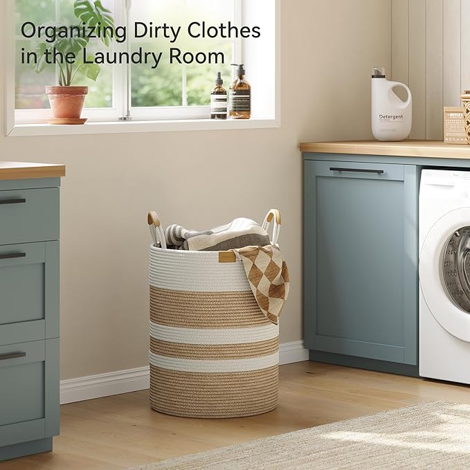62L Striped Laundry Hamper