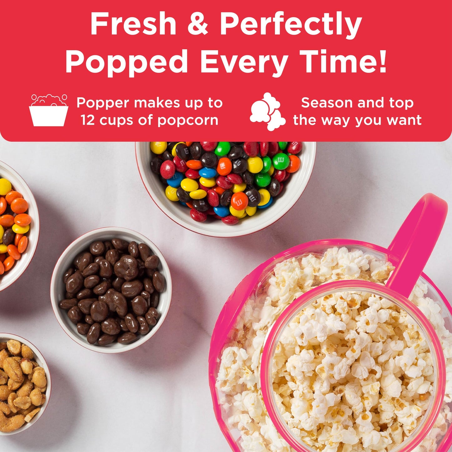 Ecolution Patented Micro-Pop Microwave Popcorn Popper with Temperature Safe Glass, 3-in-1 Lid Measures Kernels and Melts Butter, Made Without BPA, Dishwasher Safe, 3-Quart, Aqua