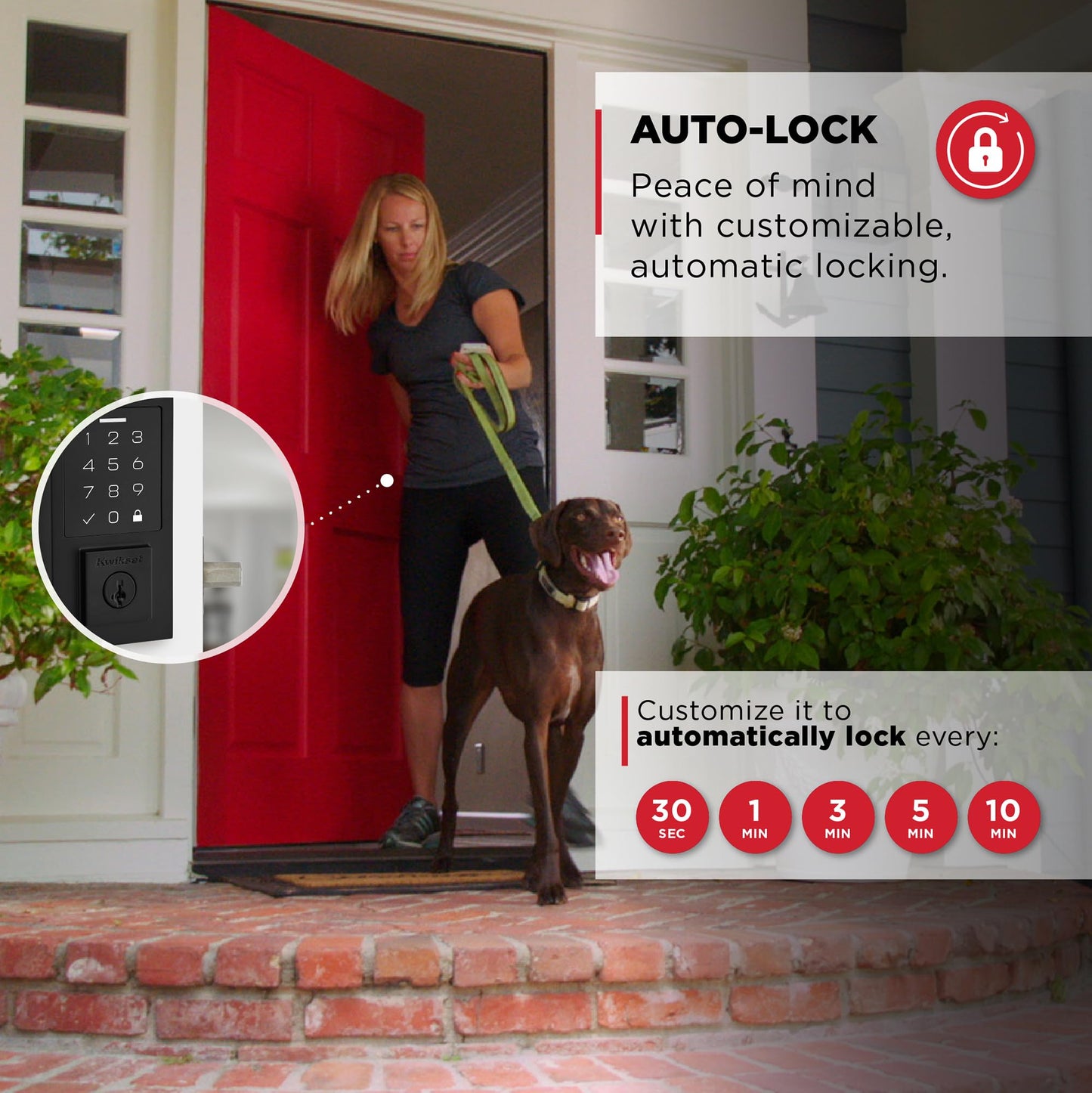 Kwikset SmartCode 270 Keyless Entry Electronic Touchpad Deadbolt Door Lock with Auto-Lock, Custom User Codes, Advanced Security in Satin Nickel Traditional