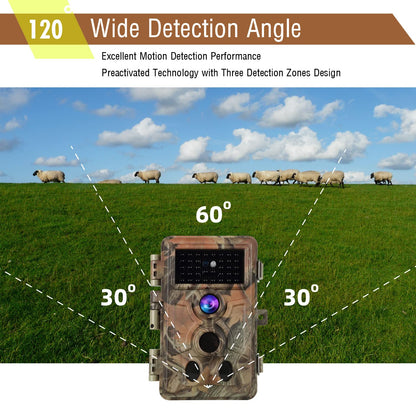 Folgtek 3-Pack Trail Cameras Wildlife Cam 64MP 1296P HD Video Night Vision & 0.1s Trigger Time Motion Activated IP66 Waterproof, 120°Wide Angle Time Lapse & Password Protection for Outdoor Hunting