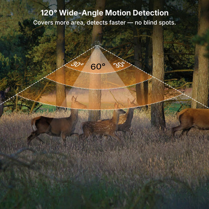 GardePro E8 2.0 Pro WiFi Bluetooth Trail Camera (Non-Cellular) – Triple-PIR Motion Sensor, Dual Antennas for Stable Connection, 4K Video, Rechargeable Battery, On-Site Viewing, Motion Activated