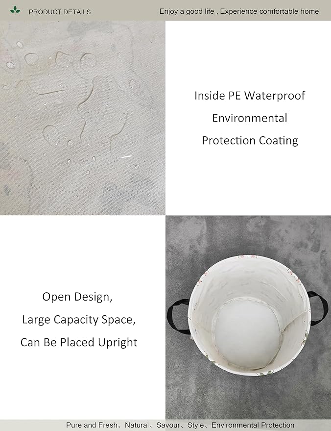 Round waterproof laundry basket, foldable storage basket, laundry Hampers