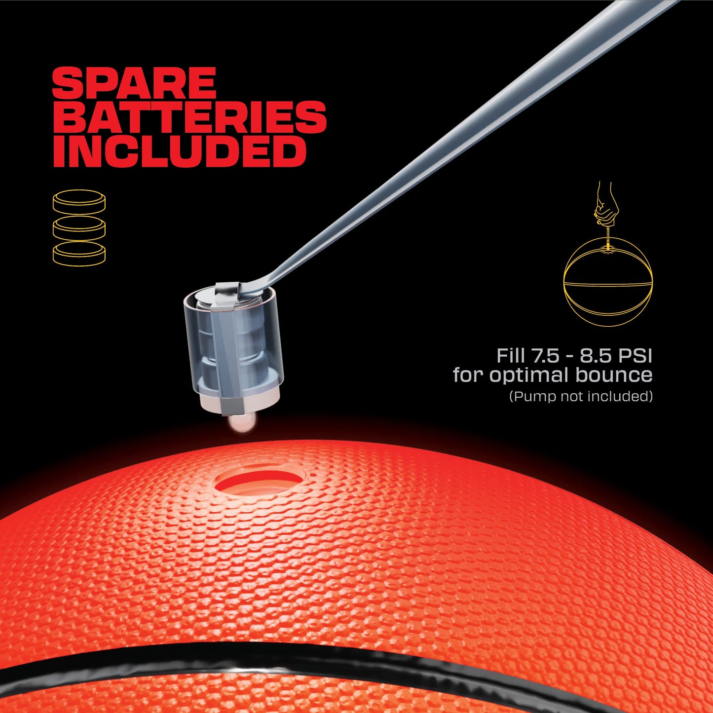 FlashCatch Light Up Basketball - Glow in The Dark - Sports Gear Accessories Gifts for Boys 8-15+ Year Old - Kids Teens Gift Birthday Ideas - Teen Boy Toys Ages 8 9 10 11 12 13 14 15 Outdoor Teenager