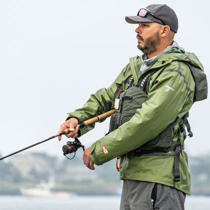 Old Town Lure Angler II Men's Front-Zip Life Jacket, L/XL, Moss