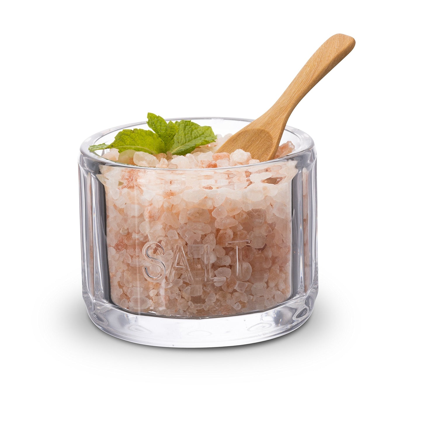 KooK Glass Salt Cellar, with Lid, Embossed Pressed Glass, Clear Storage Container, for Coffee, Sugar, Spices and Candies, Dishwasher Safe, 10 oz (Clear)