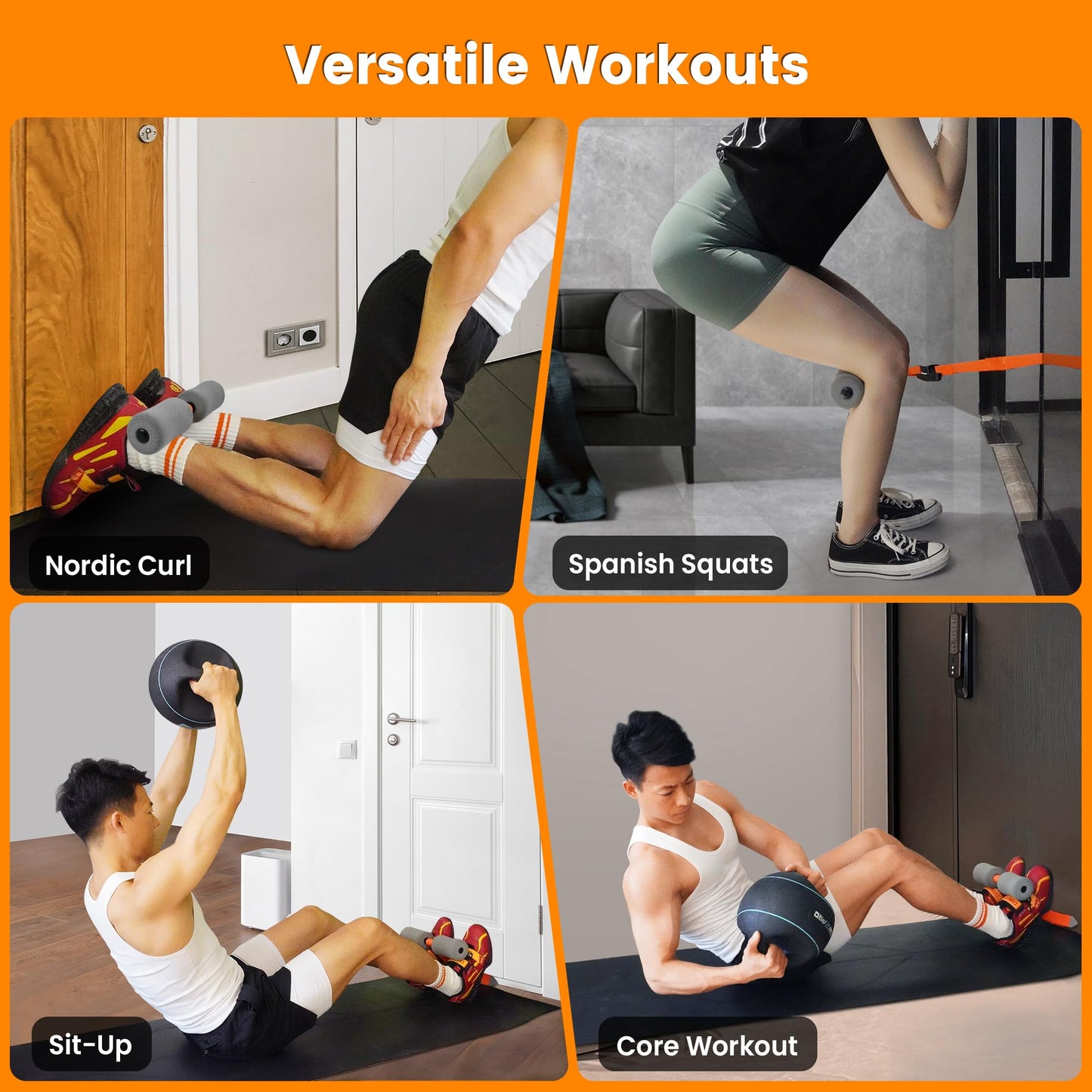 Nordic Hamstring Curl Strap, Balency Nordic Curl Strap for Hamstring Curls, Nordic Curl Attachment, Leg Exercise Assisted Strap for Strength Training, Nordic Curl Strap Home Workout Equipment