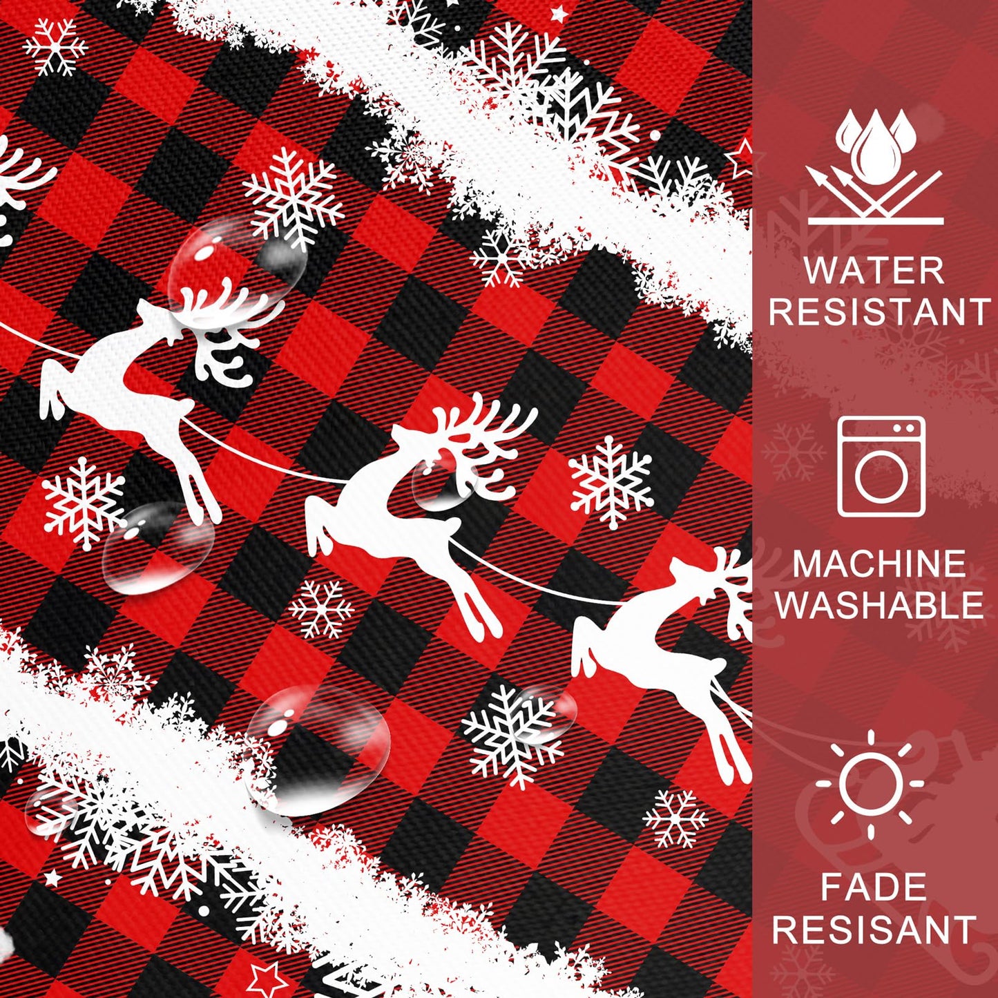 cusugbaso Christmas Tablecloth 60x120 Inches - Red Truck Party Decorations for Home - Christmas Table Cloth for Rectangle Table Xmas Holiday Buffalo Plaid Xmas Decor for Kitchen, Home