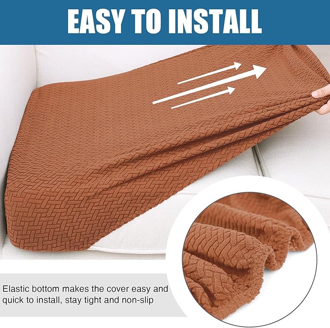 Smiry Waterproof Couch Cushion Covers, Stretch Jacquard Thick Sofa Cushion